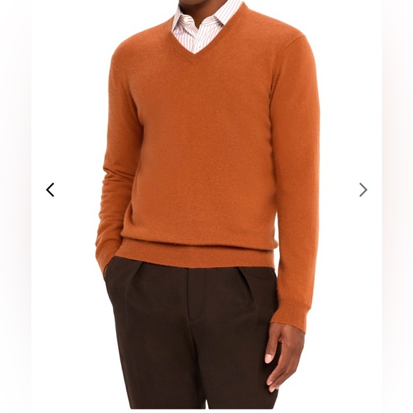 Neiman Marcus Other - Neiman Marcus Men's Cashmere Sweater V-neck Heathered Orange Sz L